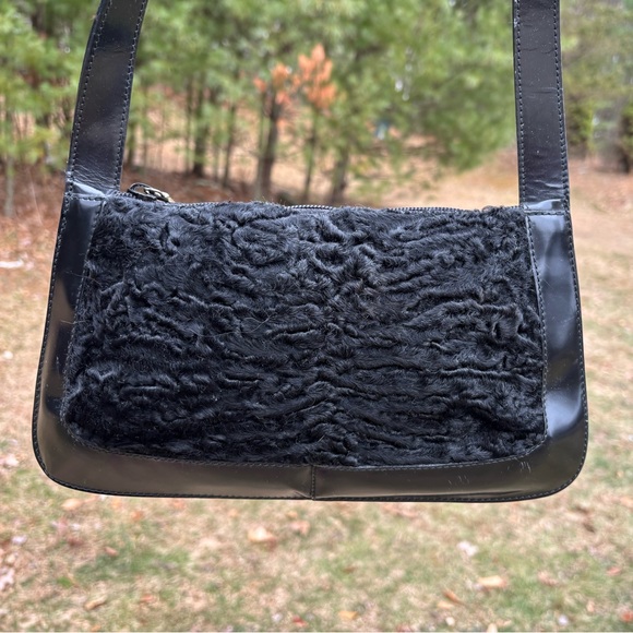 Furla Handbags - Furla Persian Lamb Fur Leather Shoulder Bag